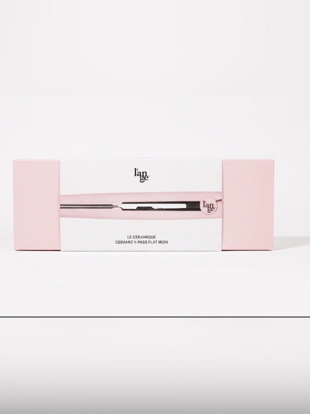 L’ange Le Céramique Ceramic 1-Pass Flat Iron — Light Pink & White